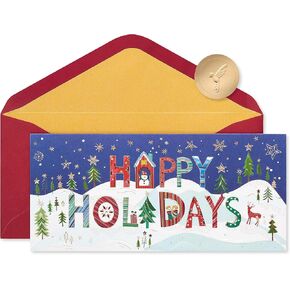 Papyrus Boxed Christmas Cards with Envelopes, Wishing You the Very Best, Happy Holidays (16-Count)