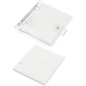 PATIKIL 2.5x3.5" Clear Loose-Leaf Photo Album Plastic Transparent Picture Album with 100 Pockets and 50 Replacement Refill Sleeves for Photo Picture Postcard, White