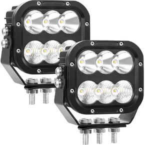 LED Light Pods Offroad, IP68 LED Off-Road Driving Lights, 5 Inch LED Tractor Work Lights 120W 10000lm Auxiliary Driving Fog Lights Combo Beam Heavy Duty Car Boat ATV RV Pickup Truck 12V 24V, Pair