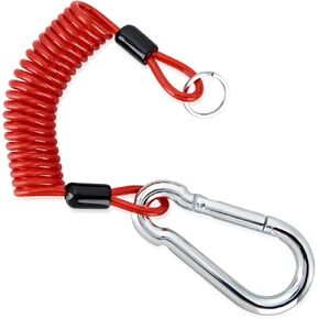 Nilight Breakaway Trailer Cable Heavy Duty Stainless Steel Spring Towing Coiled Wire Extend to 4FT Safety Straps Ground Clip Breakaway Switch Replacement for RV Trailer Camper Boat, 2 Years Warranty