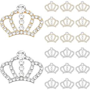 20Pcs Crystal Rhinestone Crown Embellishments Flatback Mini Crown Crystal Flatback Decoration Accessory for DIY Jewelry Making Craft Project