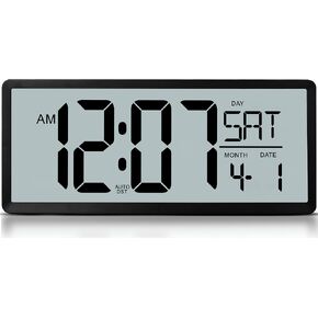 Oversized Digital LCD Dynamic Wall Clock 14.8 x 5.9