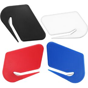Sibba Letter Opener Envelope Slitter 4 Pcs Plastic Letter Openers Blade Envelope Opener Mail Cutter Cutting Measuring Devices for Women Men Home Office Package Paper