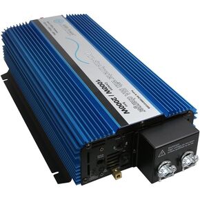 AIMS Power PIC100012120S Pure Sine Inverter, 1000 Continuous, 2000W Surge (Peak Power), Selectable 25A or 55A Battery Charger, Built in Transfer Switch, 12V DC Input