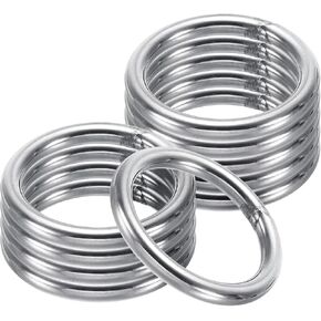 PATIKIL Metal O Rings 304 Stainless Steel Round Rings for Hardware Bags Belts Hanging Baskets DIY Craft Supplies
