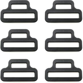 6pcs Black Plastic 1" to 2" Looploc Reducing Loops Transition Hardware Buckles Backpack Adjustment Clasp