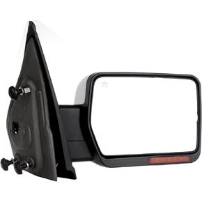 SCITOO Passenger Side Mirror fit 2004-2014 for Ford for F-150 Chrome Right Mirror with Amber Turn Signal Puddle Light Power Control Heated and Manual Folding Features