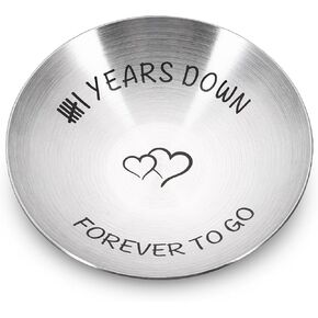 Iron Gifts for 6th Anniversary, 6 Year Anniversary Romantic Gifts for Her, Iron 6th Anniversary Wedding Gifts for Wife, 4" Ring Holder Dish Jewelry Tray, 6th Anniversary Present Gifts for Couples