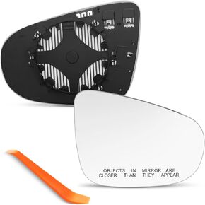 Compatible with Volkswagen VW Golf MK6 Golf Gti Passenger Side Mirror 2010 2011 2012 2013 2014, Right Side View Mirror Replacement Glass, Power Heated with Backing Plate 5K0857522A