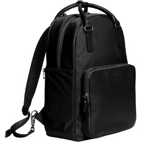 Lo & Sons The Rowledge Convertible Nylon Backpack Tote for Women - Work, Travel, Laptop Bag, Water-Resistant, Fits 13" Laptop, Black Nylon