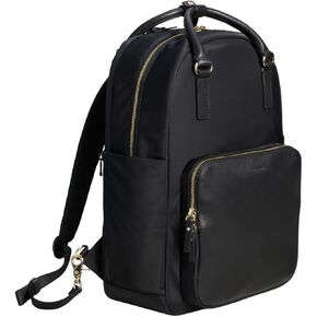 Lo & Sons The Rowledge Convertible Nylon Backpack Tote for Women - Work, Travel, Laptop Bag, Water-Resistant, Fits 13" Laptop, Black Nylon