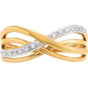 Hidden Gems Jewelry Sterling Silver 14K Gold Plated White Diamonds Highway Ring| Statement Rings for Women | Gold Rings for Women | Diamond Rings for Women