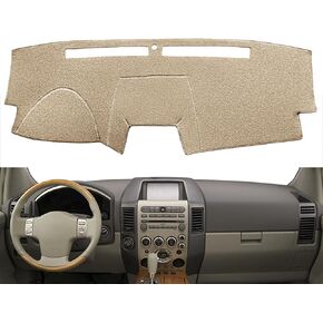 Dash Cover Mat Custom Fit for Infiniti QX56 2004 2005 2006 2007 with Light Sensor,Dashboard Cap Pad Carpet Protector F209 (Beige)