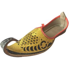 Aladdin Men Shoes Khussa Indian Handmade Leather Flip-Flops Khussa Juti
