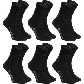 6 or 12 pairs of COTTON Socks Black or White, Casual Style, produced in Europe