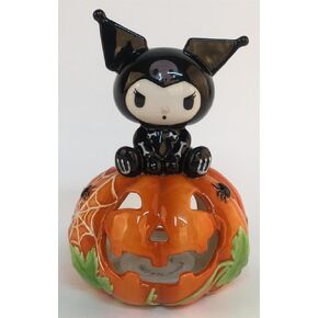 Blue Sky Clayworks Hello Kitty Kuromi Skeleton Tea Light Candle Holder, 7.25-inch Height, Halloween Decoration, 23557