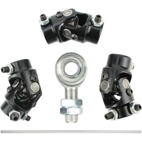 Steering Box Black U Joint 36" Steel Steering Shaft & 3/4" Support Bearing