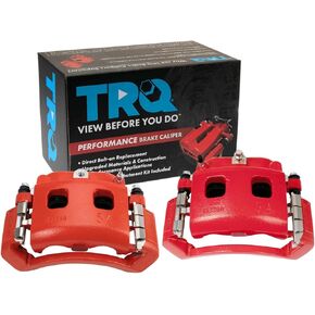 TRQ Front Performance Brake Caliper Set Red Compatible with 2004-2006 Dodge Durango 2002-2005 Ram 1500