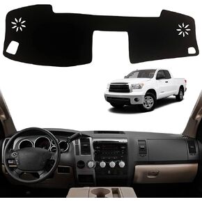 Dashboard Dash Board Cover Mat Pad Carpet Non-Slip Custom Compatible with Toyota Tundra 2008-2013 Protector Sunshield (Black Trim)
