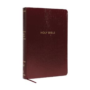 NKJV الكتاب المقدس، الكتاب المقدس المرجعي بطباعة عملاقة للغاية، مظهر جلدي عنابي، 43000 مرجع متقاطع، حرف أحمر، طباعة مريحة: إصدار الملك جيمس الجديد