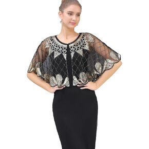 1920s شال ترتر مطرز مساء كيب بوليرو فلابر للنساء فستان سهرة حفلة تغطية يومية in Kuwait