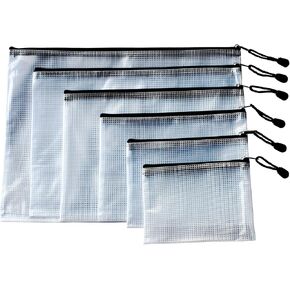 6 Pieces Travel Pouch,Document Pouch,Document Bag,File Bags (Black)