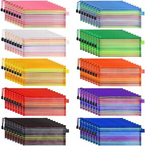 80 Pcs Pencil Pouches Bulk, 10 Color Mesh Zipper Pouch Pencil Case, 9x4.7 inches Small Zipper Pencil Bags for Office/School/Home Organization Supplies, Multipurpose Travel Storage Bags