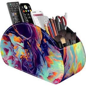Desk Organizer, Remote Control/Pen/Makeup Brush Holder for Desk, Office Supplies with 5 Compartments, Multi-Functional Desk Accessories - Multicolor