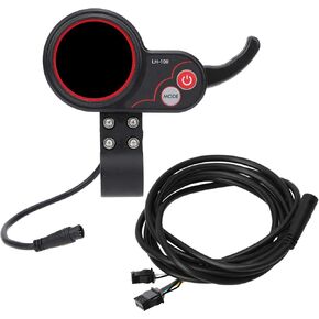 Scooter Throttle, Scooter Thumb Throttle Electric Scooter Throttle with Led Display 24V 36V 2 in 1 Speedometer Manual Control Panel 3 Levels of Backlight for Electric Bike Scooters QS-S4 LCD Display
