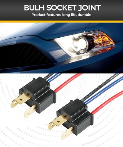 2PCS Headlight Connector,Headlight Harness,Car Accessories H4 Socket Headlight Pigtail,Male/Female Headlight Connector Pigtail,3 Wire Way Waterproof Headlight Wiring Harness for Truck (Female) in Saudi Arabia