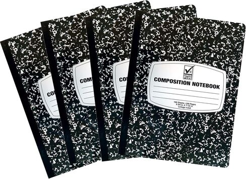 4E's Novelty Composition Notebooks 4 Pack for Notetaking, Office Supplies Back to School Supplies, Bulk Notebooks for School (College Ruled) in Saudi Arabia