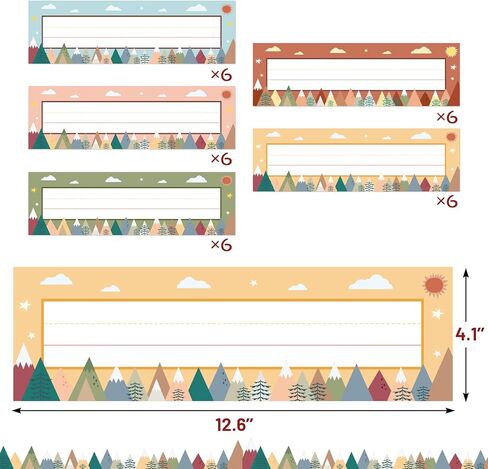 30PCS Desk Nameplates for Classroom Moving Mountains Name Plates for Student Desks Decorations Office School Supplies in Kuwait