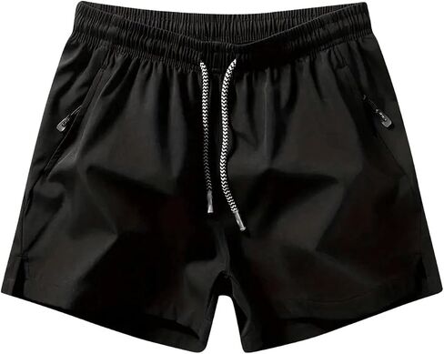Men's Drawstring Waist Wide Leg Workout Track Shorts Quick Dry Fitness Sports Shorts with Pocket in Saudi Arabia