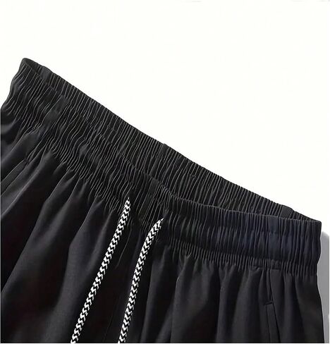 Men's Drawstring Waist Wide Leg Workout Track Shorts Quick Dry Fitness Sports Shorts with Pocket in Saudi Arabia