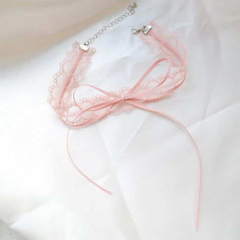 Bow Choker Necklaces for Women Trendy Velvet Cute Kawaii Coquette Bow Necklaces Hanmade Vintage Sweet Romantic Choker Christmas Gift in Saudi Arabia