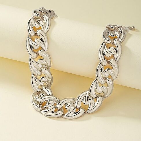 YOOESTORES82 Chunky Gold Cuban Chain Choker Necklaces,Trendy Punk Hip Hop Style Link Chain Necklaces,Dainty Exaggerated Accessories Jewelry Gifts for Women in Saudi Arabia