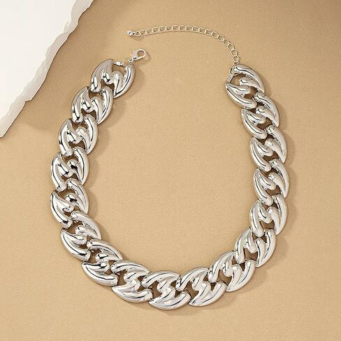 YOOESTORES82 Chunky Gold Cuban Chain Choker Necklaces,Trendy Punk Hip Hop Style Link Chain Necklaces,Dainty Exaggerated Accessories Jewelry Gifts for Women in Saudi Arabia