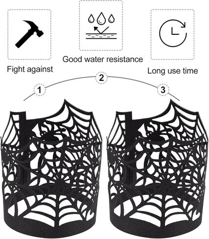 50 قطعة من أغطية الشموع لعيد الهالوين، أغطية زخرفية على شكل ضوء الشاي، حامل شموع ورقية من شبكة العنكبوت لبطارية LED، شموع تيلايت، ديكورات حفلات الهالوين in Kuwait