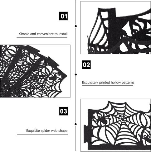 50 قطعة من أغطية الشموع لعيد الهالوين، أغطية زخرفية على شكل ضوء الشاي، حامل شموع ورقية من شبكة العنكبوت لبطارية LED، شموع تيلايت، ديكورات حفلات الهالوين in Kuwait