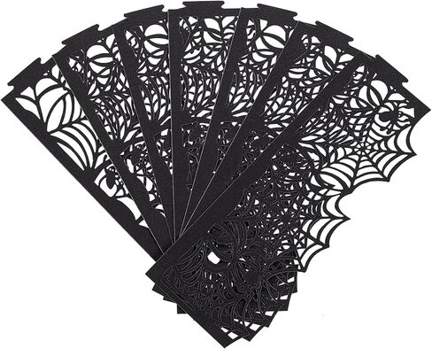 50 قطعة من أغطية الشموع لعيد الهالوين، أغطية زخرفية على شكل ضوء الشاي، حامل شموع ورقية من شبكة العنكبوت لبطارية LED، شموع تيلايت، ديكورات حفلات الهالوين in Kuwait