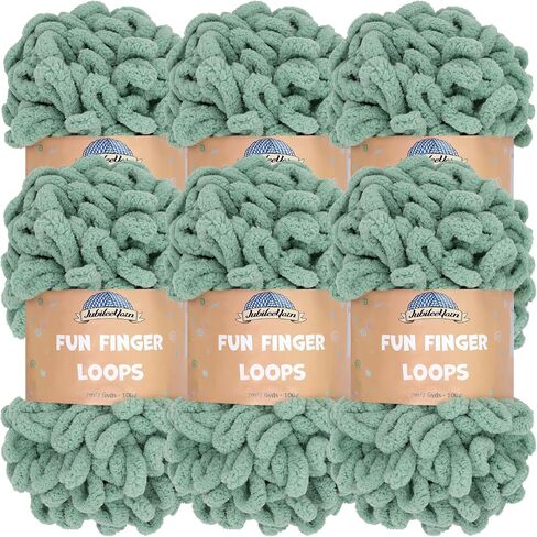 JubileeYarn Fun Finger Loops Yarn - بوليستر جامبو - 100 جرام/خصلة - صياد - 6 خصلات in Kuwait