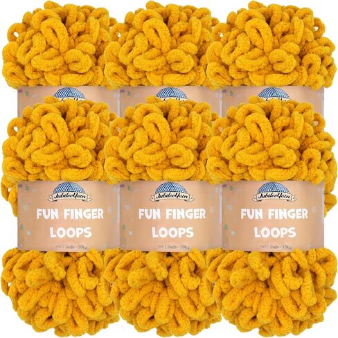 JubileeYarn Fun Finger Loops Yarn - بوليستر جامبو - 100 جرام/خصلة - صياد - 6 خصلات in Kuwait