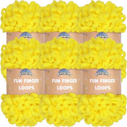 JubileeYarn Fun Finger Loops Yarn - بوليستر جامبو - 100 جرام/خصلة - صياد - 6 خصلات in Kuwait