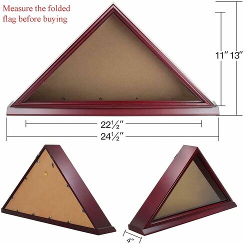 DisplayGifts FC06-CH خشب صلب أنيق مقاس 5 × 9.5 بوصة حافظة عرض علم للدفن/الجنازة/علم المحاربين القدامى، الكرز in Kuwait