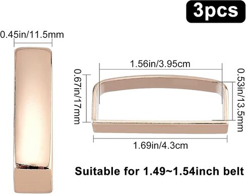 GORGECRAFT 3PCS Belt Buckle Loop Replacement Alloy Leather Belt Hardware Belts Loop Keeper for 38-39mm Belts Buckle Accessories (Light Gold) in Saudi Arabia