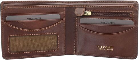 Visconti Tuscany Collection FRANCESCA Leather Wallet With RFID Protection TSC46 Black (Tan) in Saudi Arabia