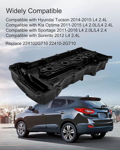 غطاء صمام المحرك مع حشية غطاء الصمام يناسب سورينتو 2012 هيونداي توكسون 2014-2015 كيا أوبتيما 2011-2015 سبورتاج 2011-2016 2.0L 2.4L، غطاء الصمام استبدال 224102G710 22410-2G710 in Kuwait