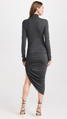 Norma Kamali Women's Long Sleeve Turtleneck Side Drape Dress in Saudi Arabia