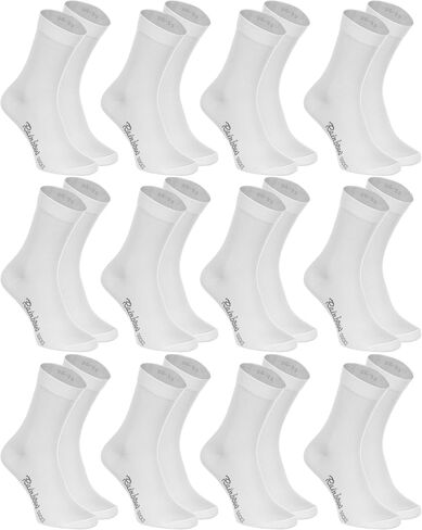 6 or 12 pairs of COTTON Socks Black or White, Casual Style, produced in Europe in Saudi Arabia