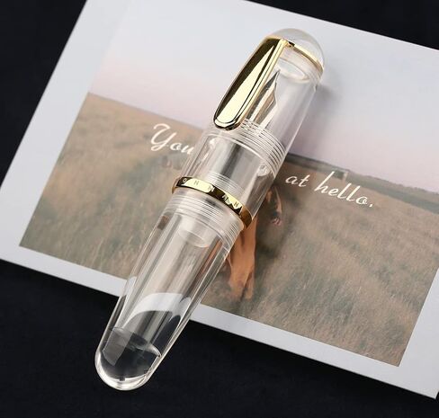 MAJOHN Q1 Mini Eyedropper Filling Fountain Pen, Iridium Nib Pocket Pen with Gift Box, Palm Short Writing Set for Travel (Transparent, Fine Nib 0.5mm) in Saudi Arabia